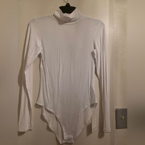White Long Sleeve Turtleneck Bodysuit